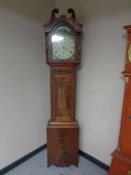 A 19th century inlaid mahogany longcase clock with painted dial,