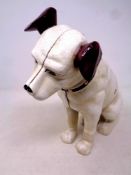 A cast iron HMV Nipper the Dog money box
