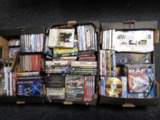 Three boxes containing a quantity of DVDs and DVD box sets