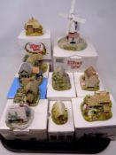 A tray containing ten Lilliput Lane ornaments,