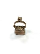 A Georgian gold seal with stone initialled 'M'