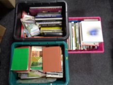 Three crates containing a large quantity of books relating to railways