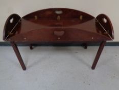 A butler's tray on stand