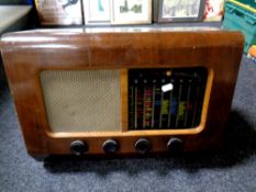 A walnut cased Pye valve radio