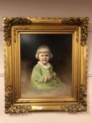 Continental school : Study of a child, oil on canvas,