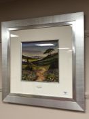 Digby Paige (British 1945 -) : Tuscany in Spring, oil on panel, signed, 29 cm x 29 cm, framed.