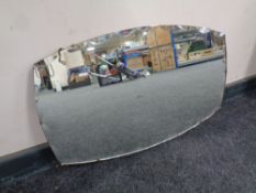 A 20th century frameless bevel edged mirror