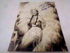 Dorothy Lamour signed vintage photograph with press stamp, and dated 1960.