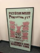 Two original glass shop display signs