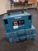 Three Makita plastic power tool boxes (empty)