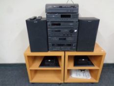 A Sony hifi system with speakers and remote,