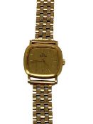 A 9ct yellow gold Omega DeVille Lady's wrist watch, London 1990, 17.9g gross.