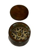 A late 19th / early 20th century brass pocket compass, diameter 5 cm.