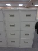 Two four drawer metal filing cabinets no keys