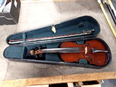 A 3/4 size violin with two piece 13
