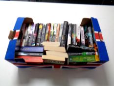 A box containing coffee table books,