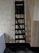 A set of wooden folding steps