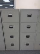 Two four drawer metal filing cabinets no keys