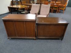 Two early 20th century oak blanket boxes