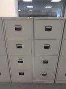 Two four drawer metal filing cabinets no keys