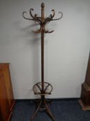 A bentwood hat and coat stand