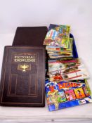 Three volumes of Pictorial Knowledge together with a quantity of tea cards in albums by PG Tips and