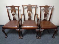 A set of eight Edwardian mahogany Queen Anne style armchairs