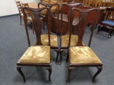 A set of four Queen Anne style dining chairs