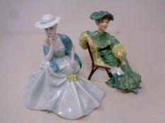 A Royal Doulton figure : Ascot, HN2356, together with a Coalport 