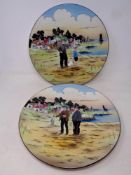 A pair of Grimwades Quaint Characters wall plaques depicting fishermen,