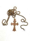 A 9ct gold crucifix pendant, 1.4g.