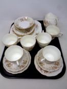 A tray of twenty one piece Colclough Avon tea service