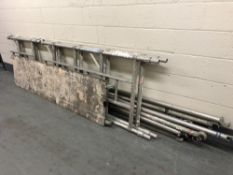 A portable aluminium scaffold