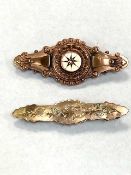 Two vintage 9ct gold bar brooches, 5.1g.