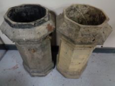 Two antique chimney pots