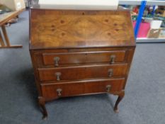 An Edwardian mahogany Queen Anne style bureau