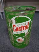 A Castrol motor oil five gallon oil drum