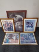 An S Coffield print - Laurel and Hardy, framed,