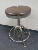 A contemporary industrial style machinist's stool