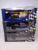 Three Paul's Model Art 1:18 scale Grand Prix Series die cast cars - Williams Renault Damien Hill,