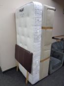 A 3' storage divan base with Sleepezee pocket adjustable interior with faux leather 3' headboard