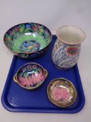 A tray of Crown Ducal Charlotte Rhead designed vase number 4924 (Af),