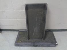 Two folding plastic access ramps