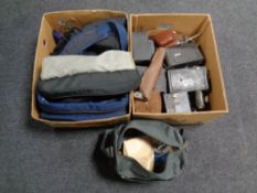 Two boxes of vintage cameras,