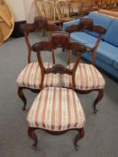 A set of three 19th century mahogany dining chairs
