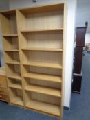 Two sets of Ikea open shelves