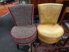 Two mid century bedroom chairs