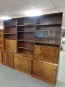A mid century Danish twelve piece Hgornebo wall unit system