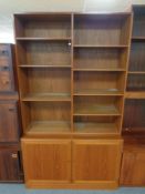 A mid century Danish teak bookshelf