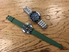 A Sterling Silver eternity ring together with a gentlemen's Hugo Boss stainless steel watch and an